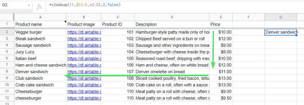 10 vlookup to the left