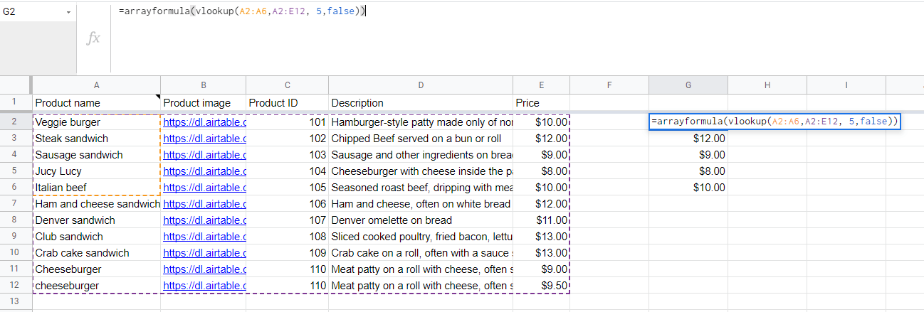 8vlookup on a range