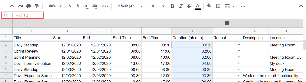 Comment calculer la durée
