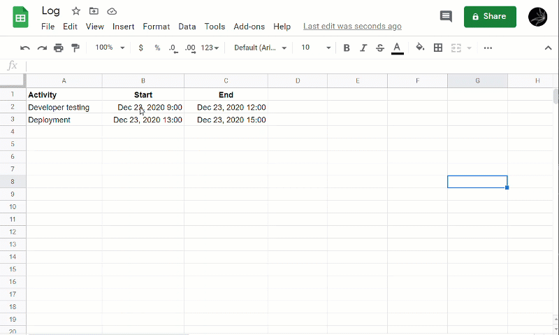 How to format dates in Google Sheets to export into Google Calendar