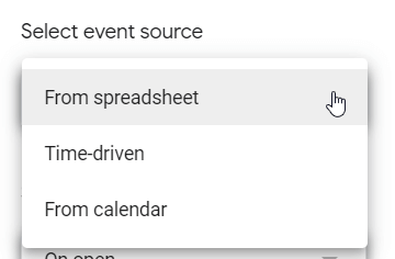 Select event source
