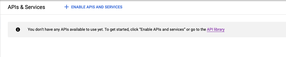 Haz clic en "Activar API y servicios".