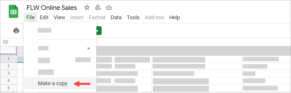 The Google Sheets file used in this tutorial