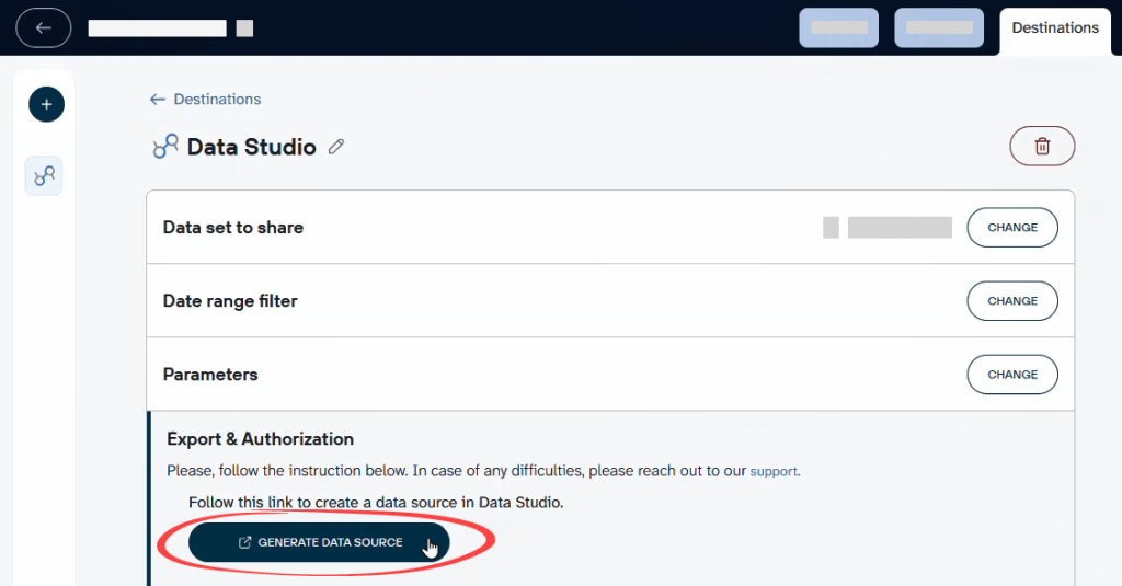 Figure 14. Generating a data source in Data Studio via Coupler.io