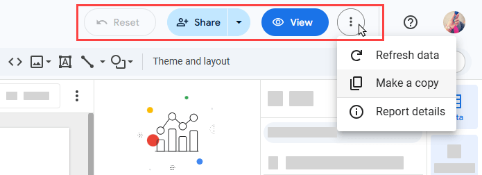 Figure 19. Top menu in the report page