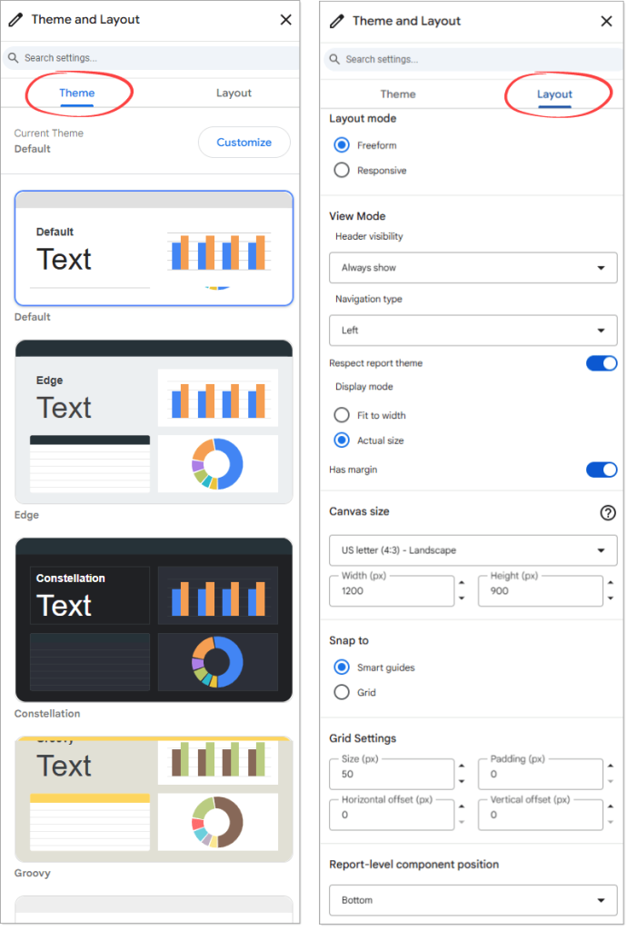 Figure 21. Theme and Layout