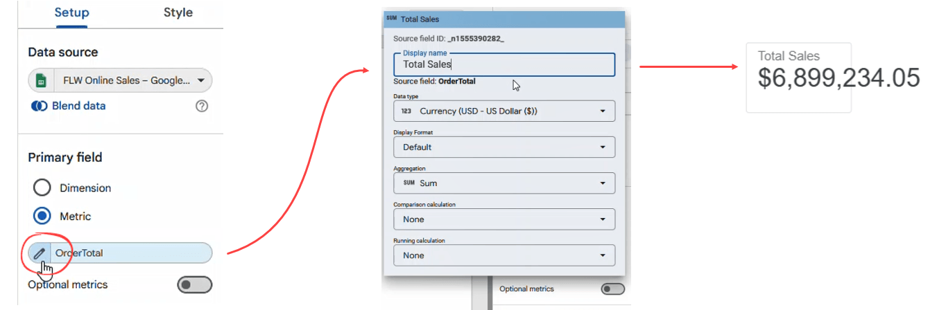 Figure 25. Renaming the metric