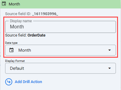 Figure 30. Changing the date type to Month