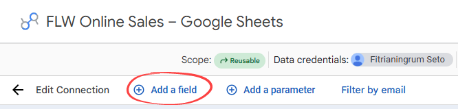 Figure 36. Adding a new calculated field from the data source page