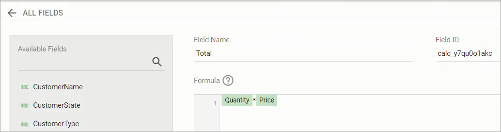 Adicionar uma fórmula a um campo calculado