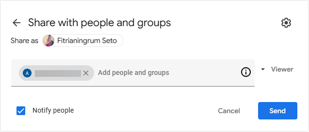 Figure 49. Inviting people to a report