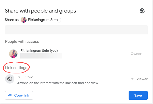Figure 50. Link settings
