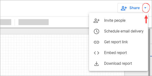 Figure 50. The Share dropdown