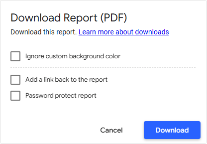 Figure 54. Downloading a report as a PDF