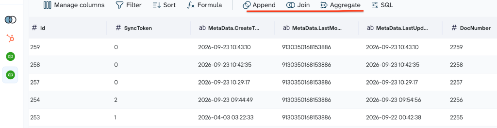 3. Data set (QB)