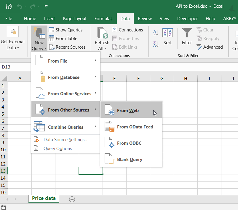 2 excel de la web