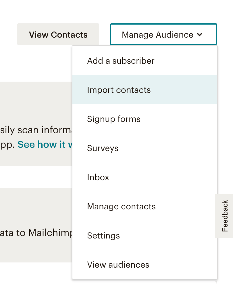 3. Mailchimp import contacts from CSV