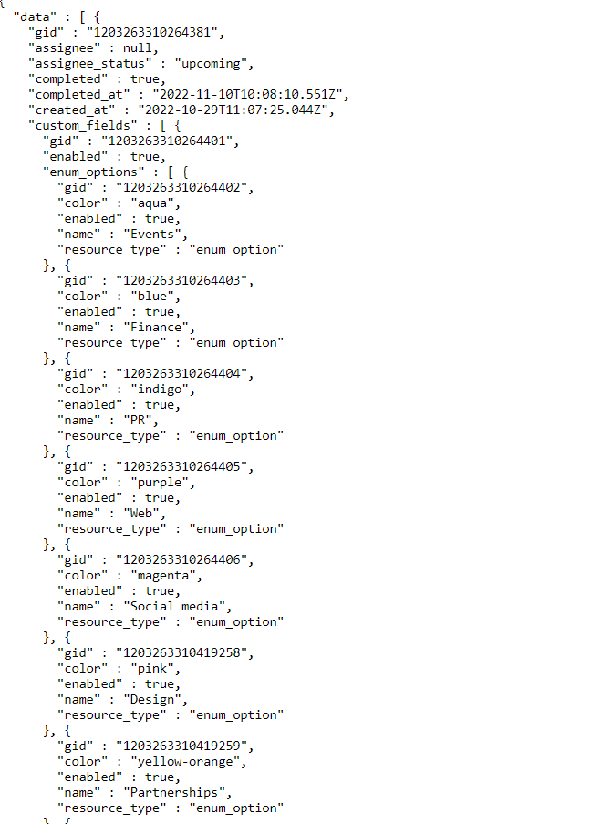 17 línea de tiempo en formato json