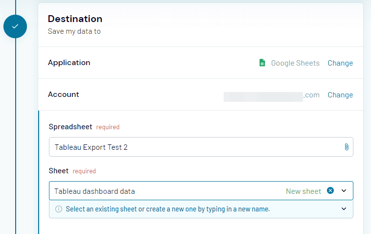 5 tableau google sheets destino
