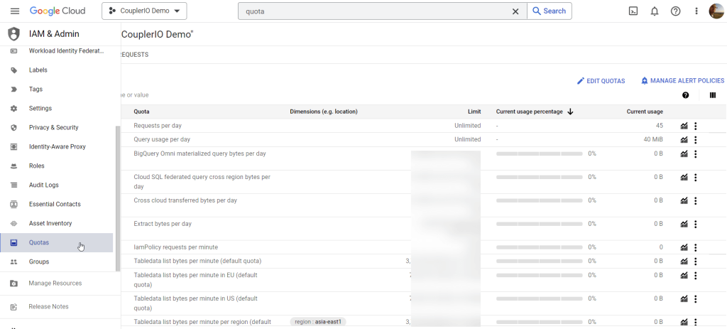 4.1 bigquery table copy quotas
