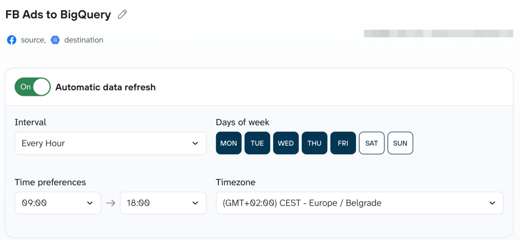 Refresh schedule