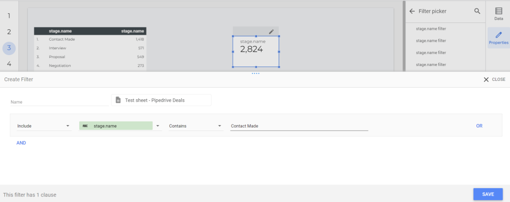5.2 looker studio funnel scorecards filter