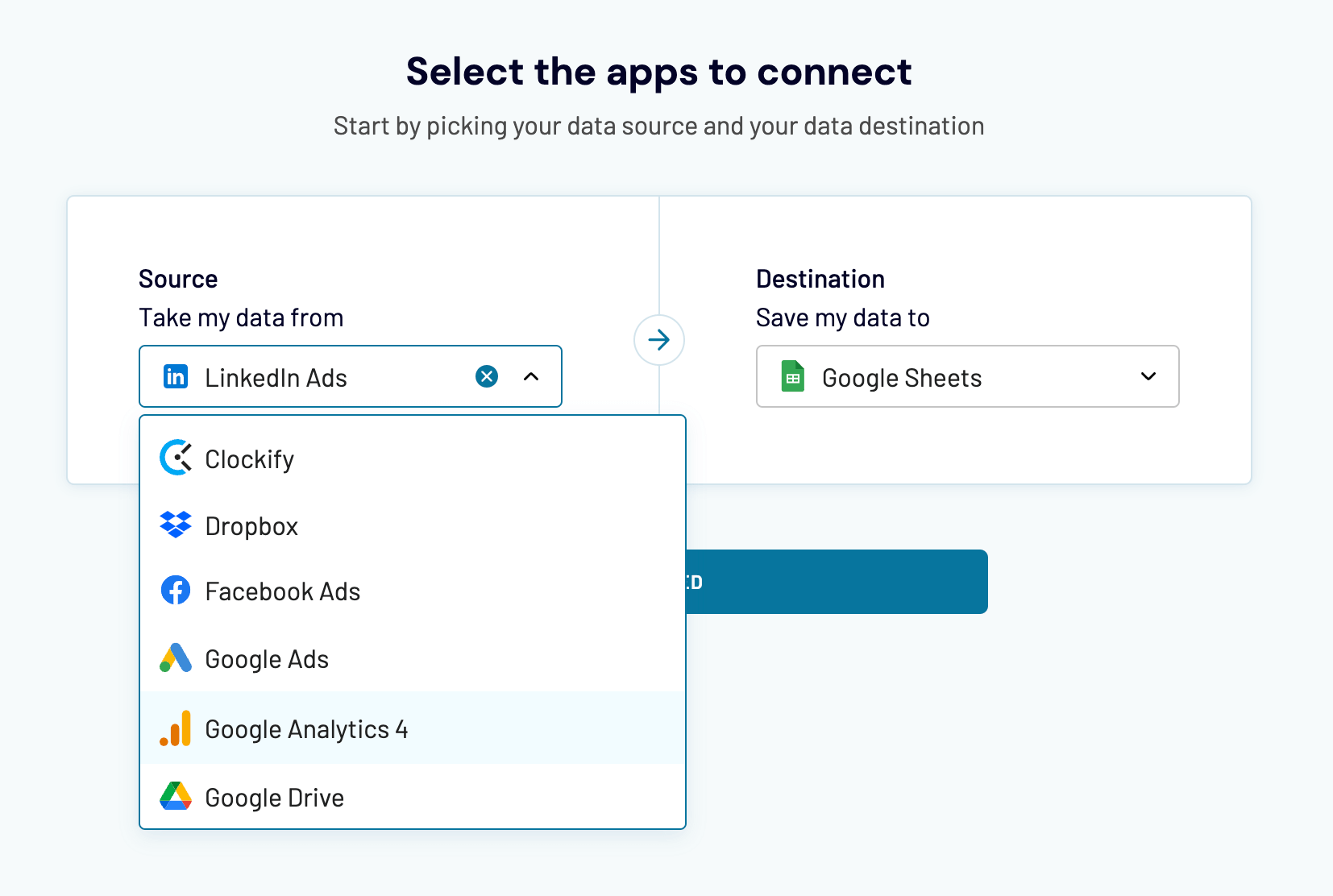 Coupler.io LinkedIn Ads vers Google Sheets
