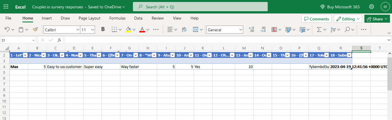 15 resultados en excel