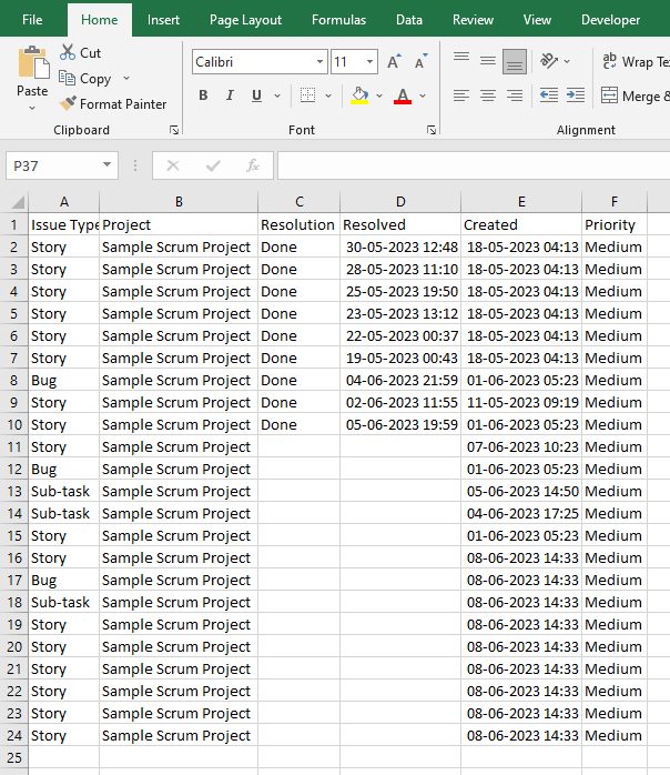 importação do jira para o excel usando o coupler