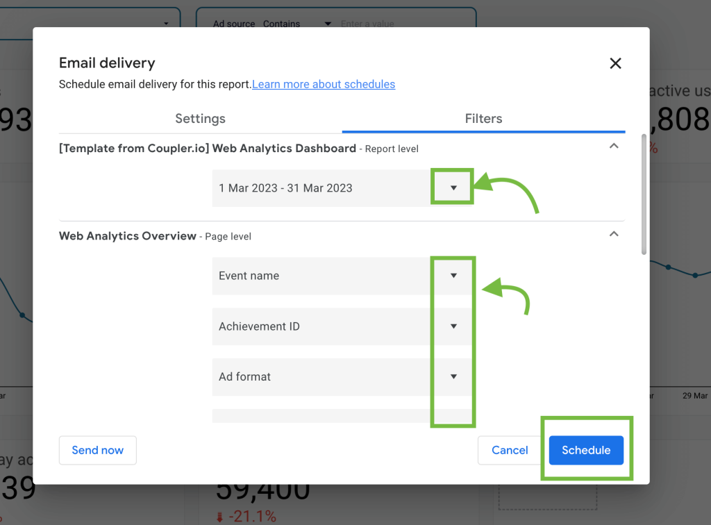 12 email delivery filters looker studio