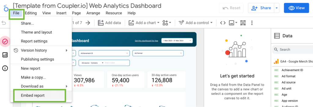 13 enable embed report looker studio