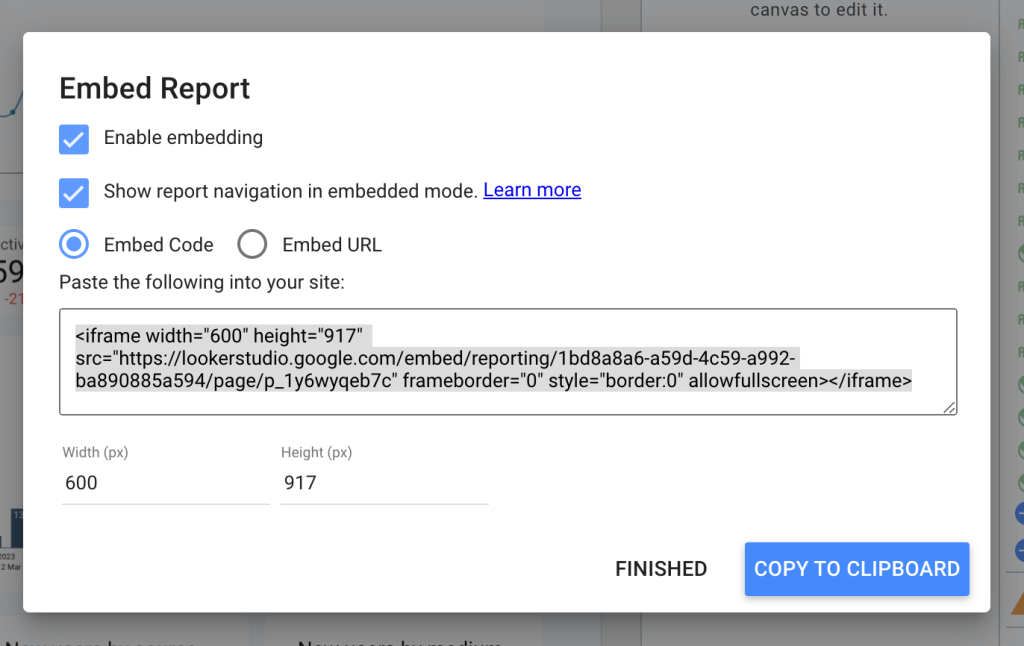 16 embed report looker studio iframe code
