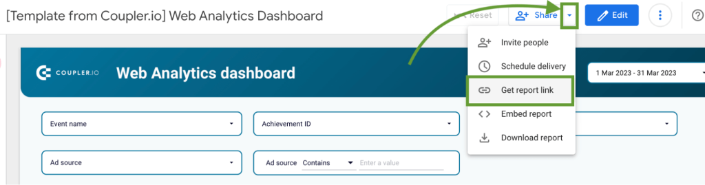 4 get report link looker studio