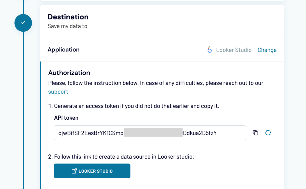 Export Excel to Looker Studio Coupler.io destination 1