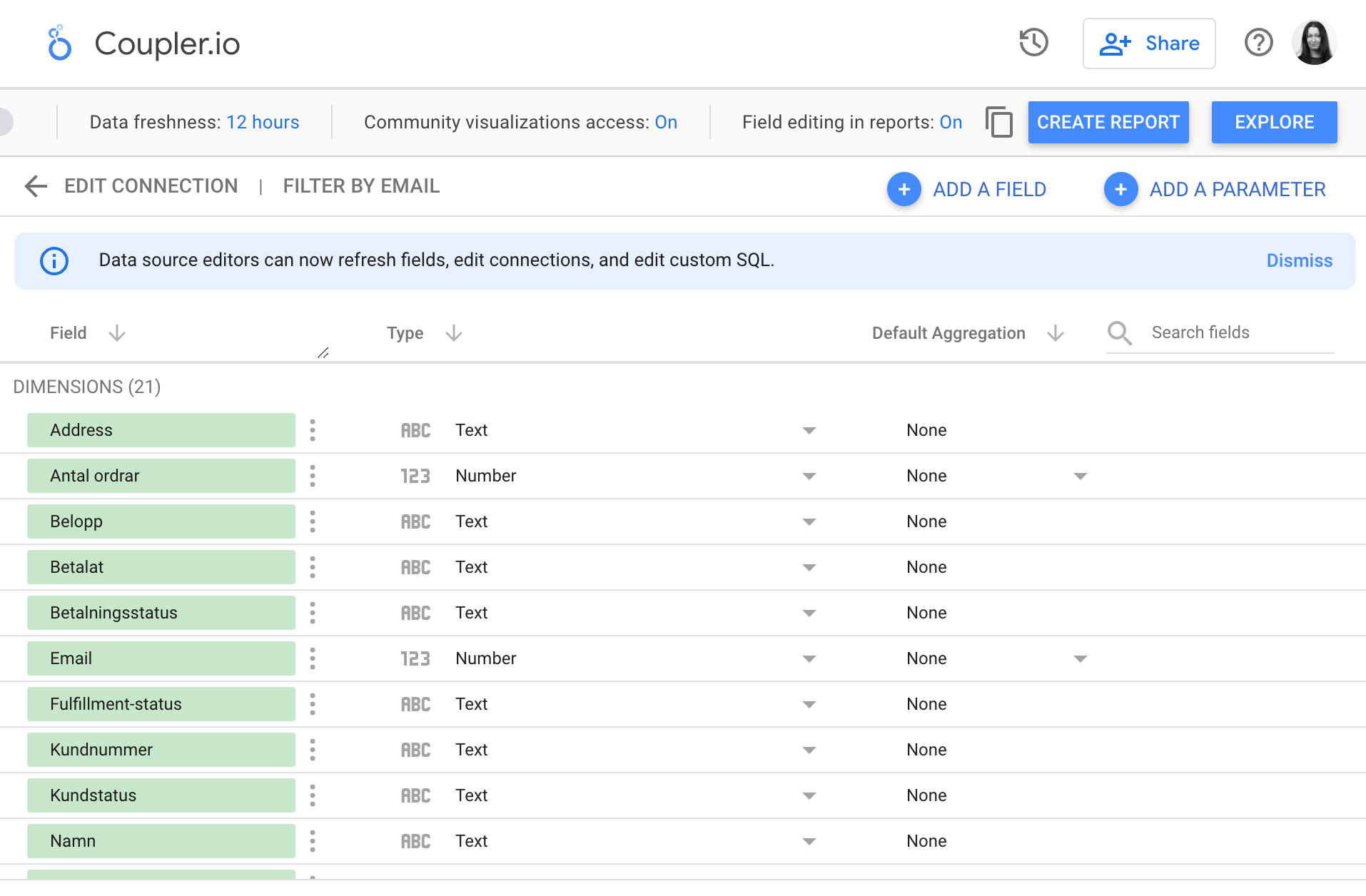 Exportar datos importados de Excel a Looker Studio Coupler.io