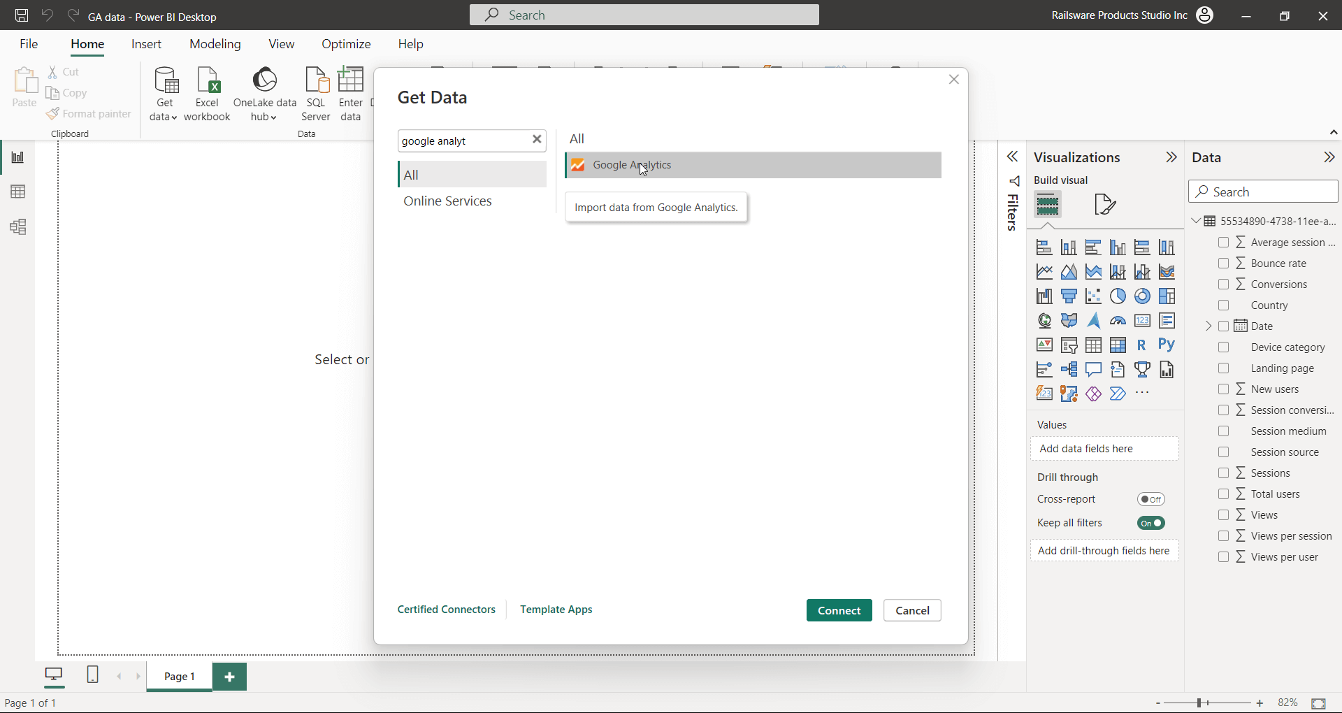 Power BI Google Analytics