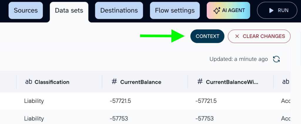 business context add stripe data export