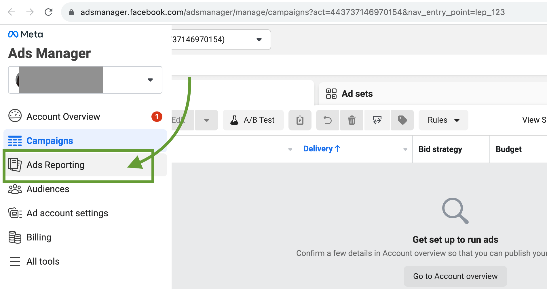 análisis de anuncios de instagram dentro de meta business manager