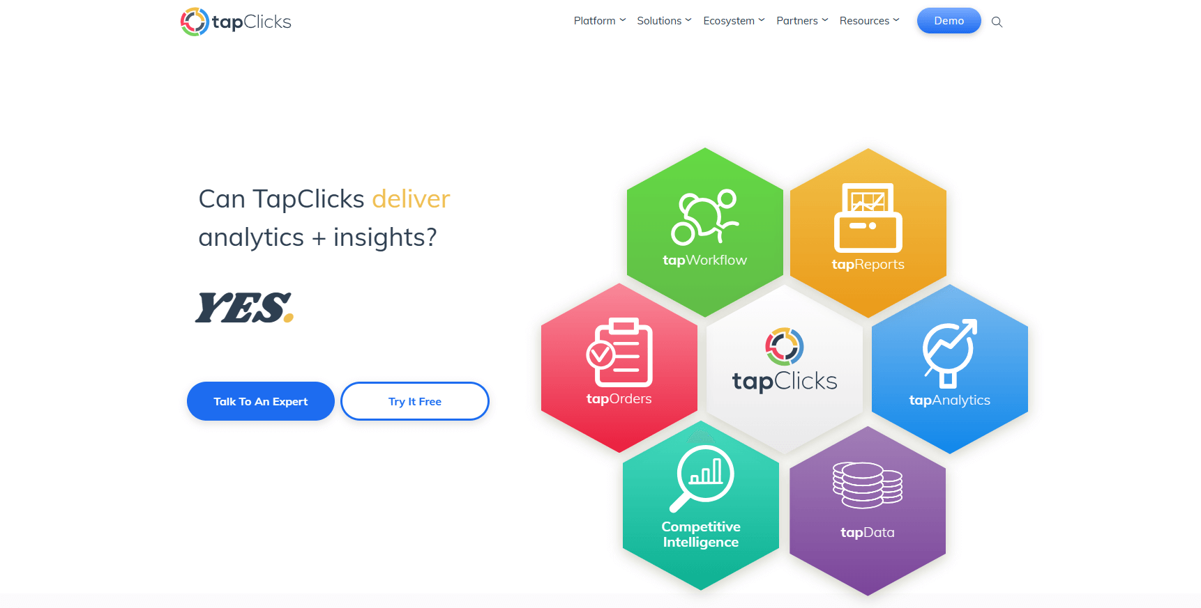 página de inicio de tapclicks