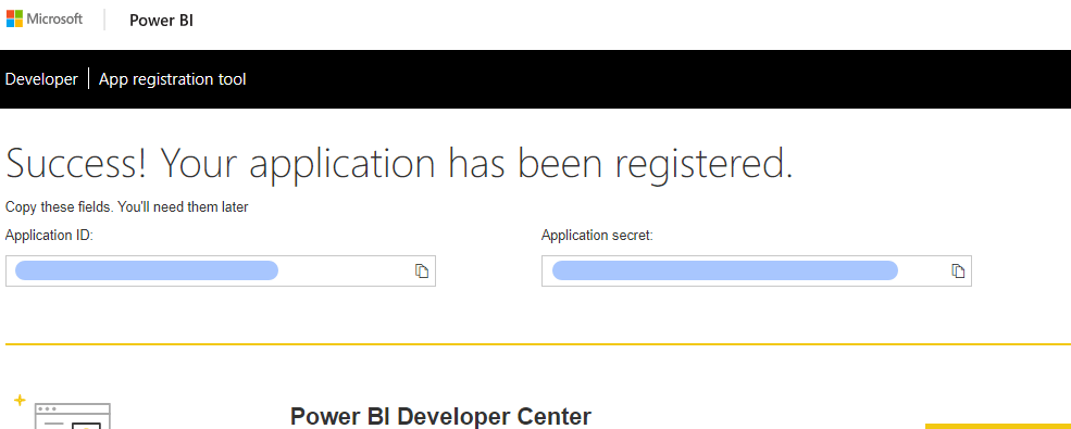 4 app registradas con éxito