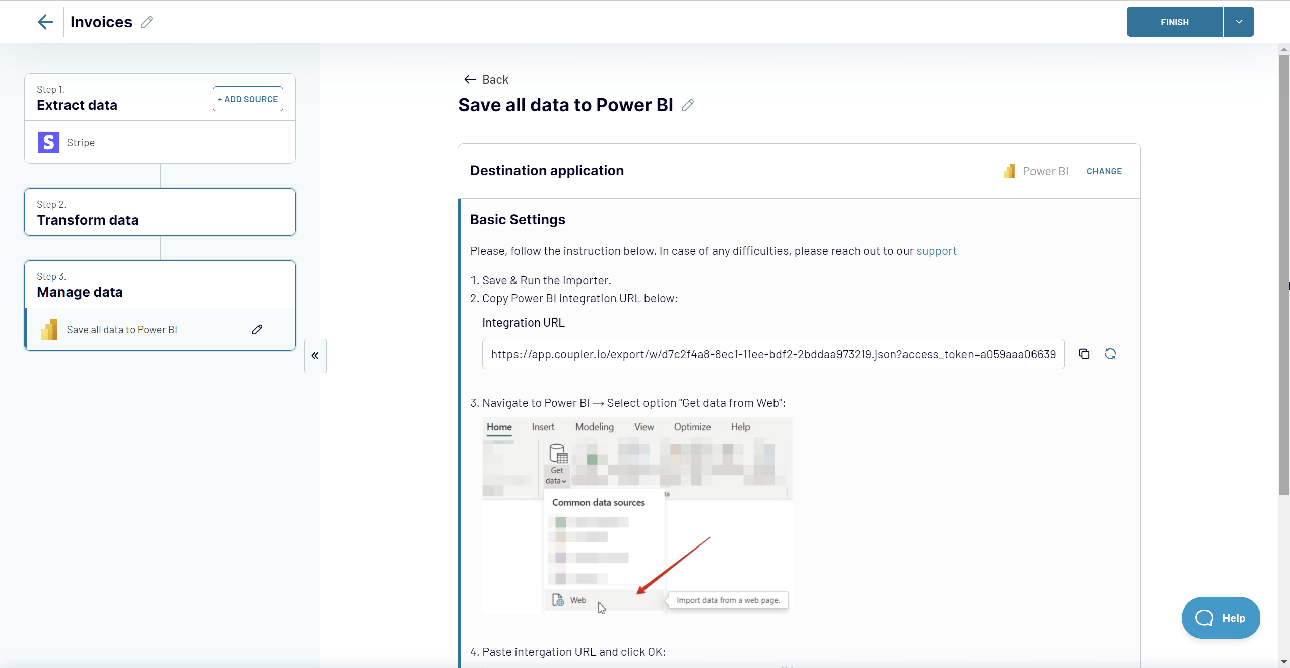 3.paso3 gestionar la alimentación de datos de stripe en powerbi