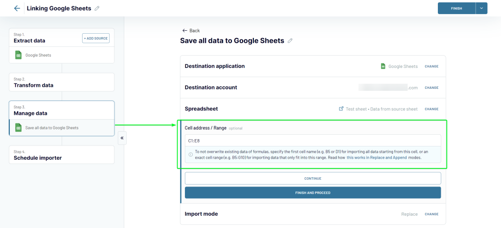5.2 range cells linking google sheets