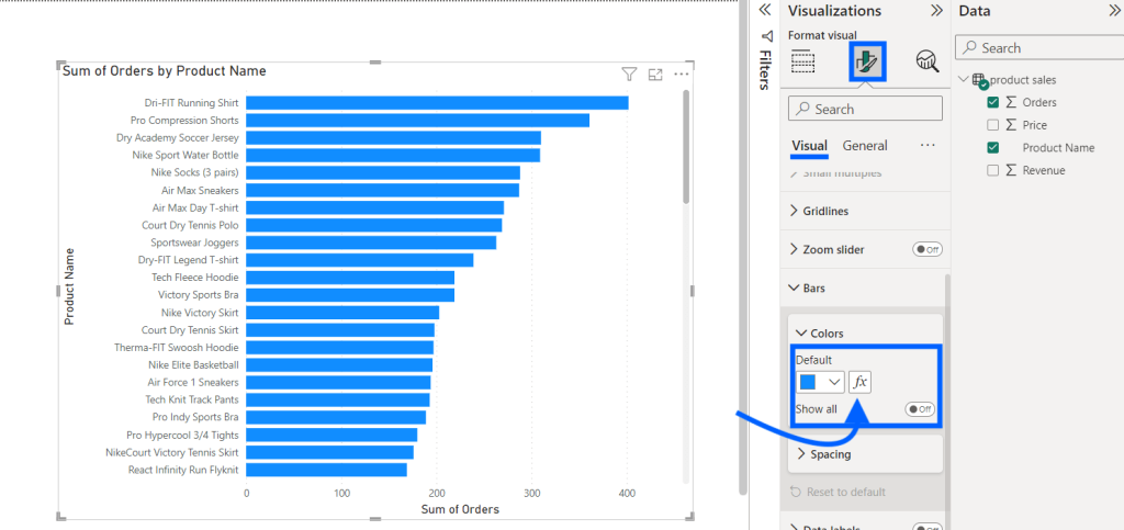 8 apply conditional formatting to power bi bar charts