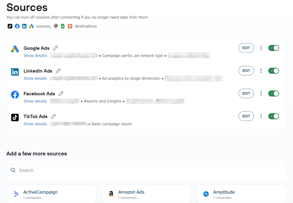 linkedin ads multiple sources coupler