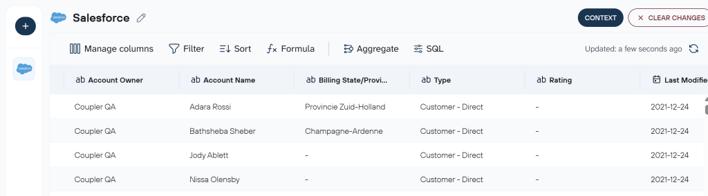 2.salesforce data set coupler