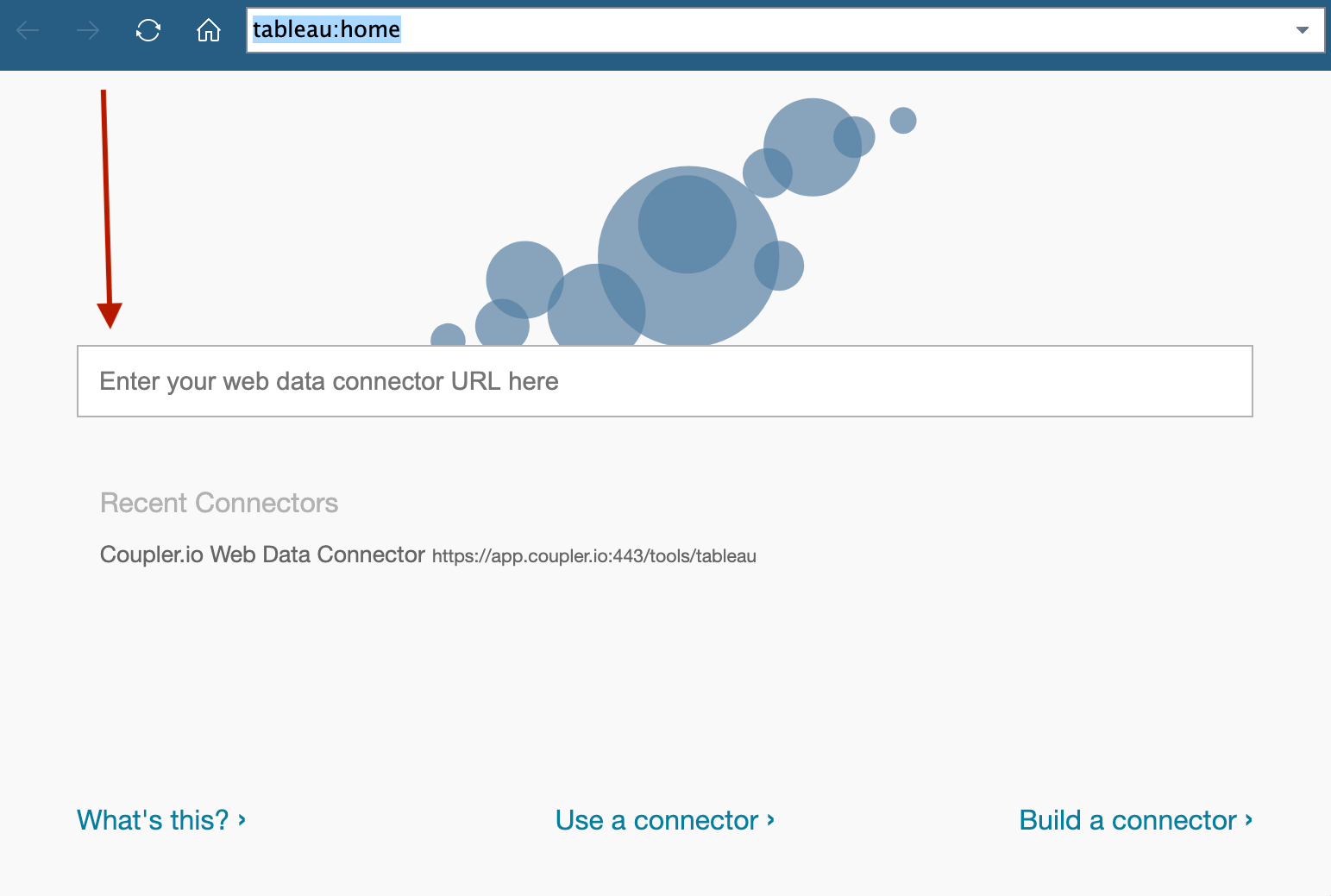 4.3 enter web data connector URL