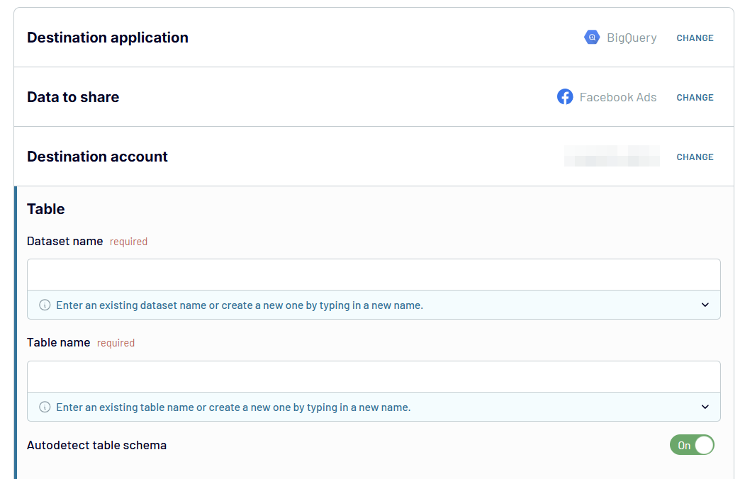 4.facebook ads bigquery destination