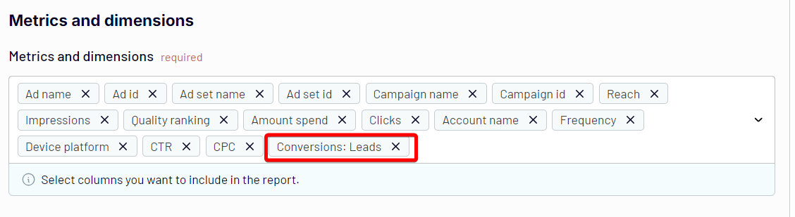 Conversão de leads do Facebook Ads