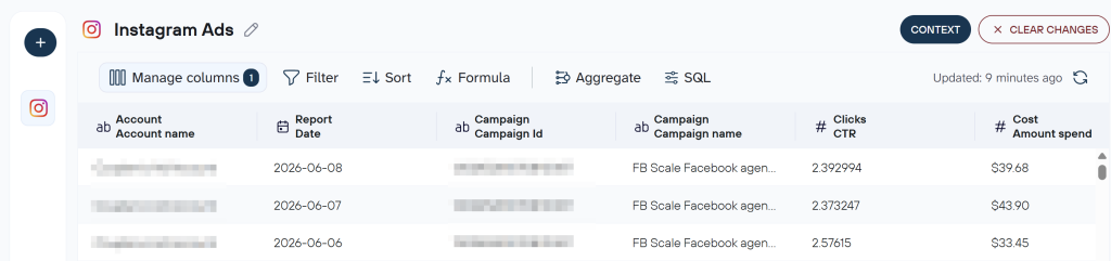 instagram ads data set coupler