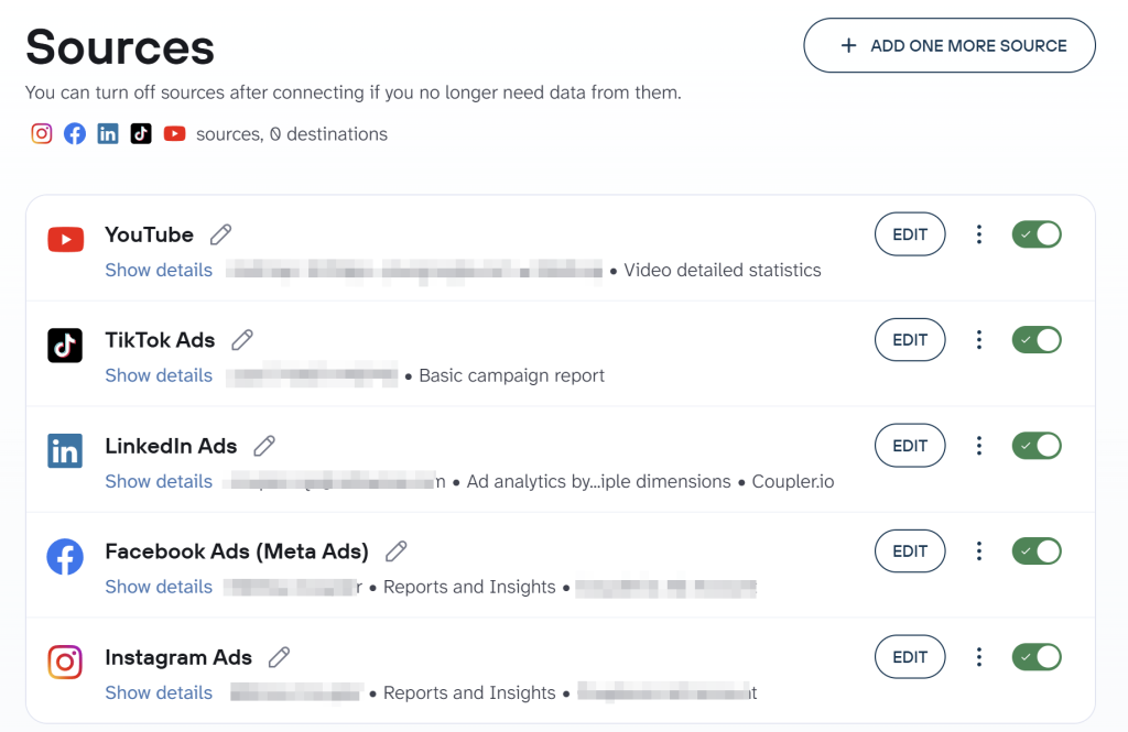 instagram ads source coupler multiple apps